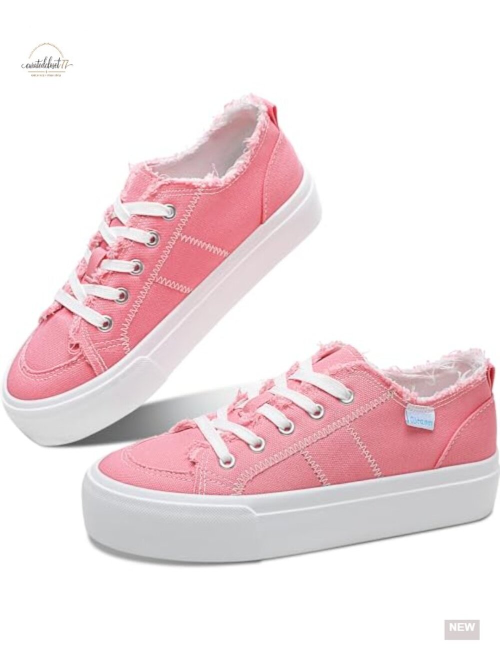 Platform Canvas Sneakers Lace Up Comfort Walking Shoes for Women